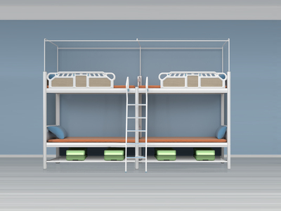 二连四铺中爬梯公寓组合床