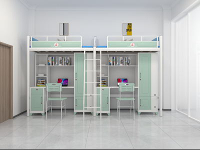 二连二铺中爬梯公寓组合床